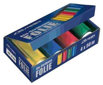Melírozó színes fólia tépős dobozban 4 db (kék, zöld, piros és sárga)