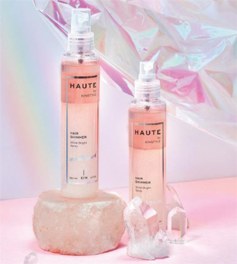 KINSTYLE Haute ( Csúcs ) Hair Shimmer – Kétkomponensű hajfény spray hegyi kristály kivonattal