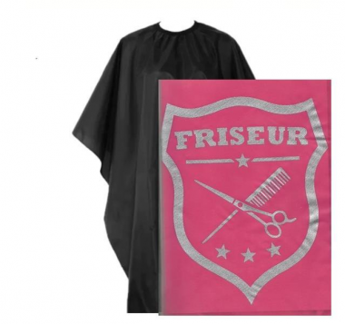 Fodrász beterítő hajvágó kendő pink színben 115×135cm Friseur logóval